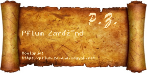 Pflum Zaránd névjegykártya